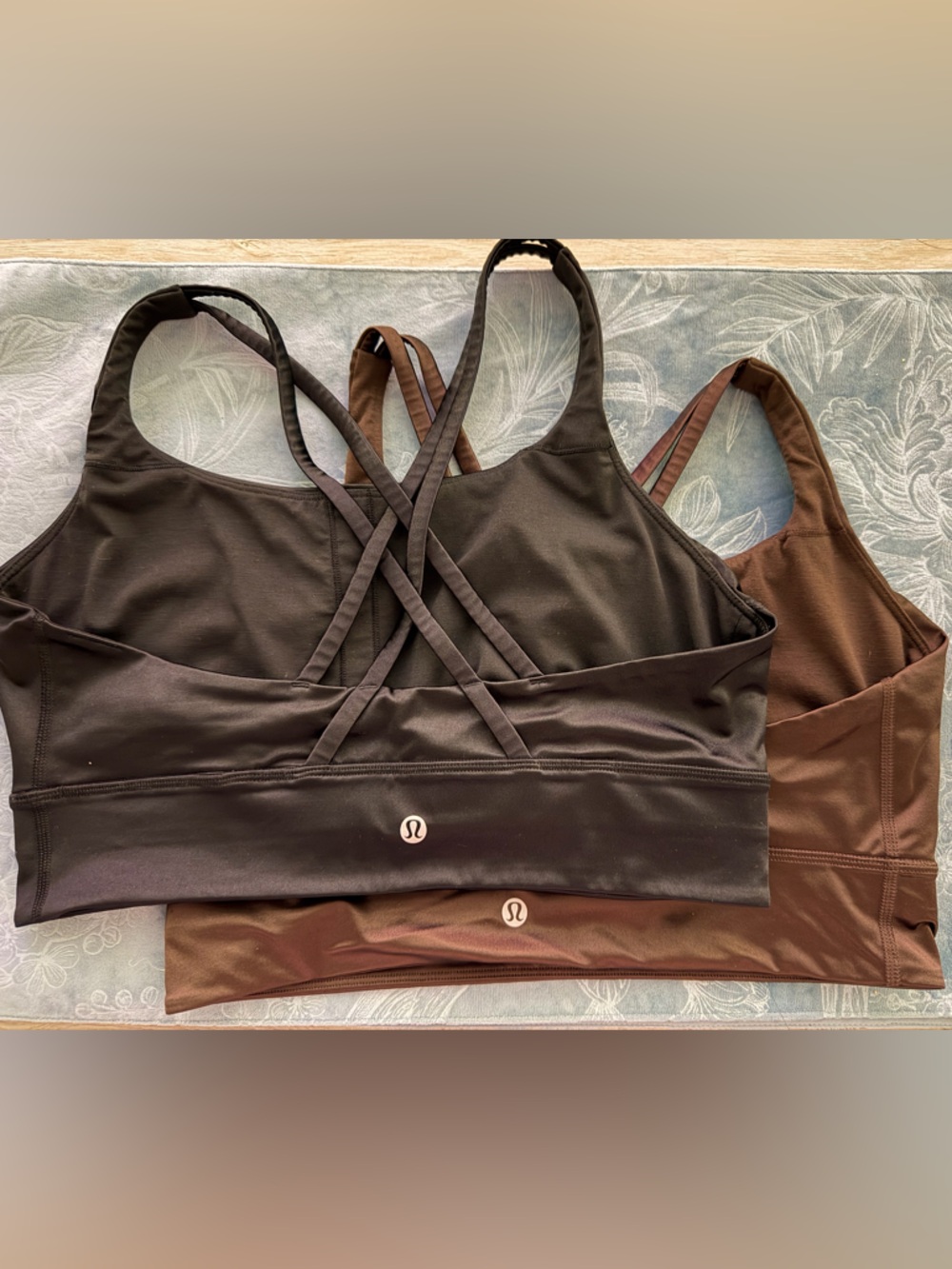 Lululemon athletica Black and Brown Strappy Sports Bras (2-Pack) like NEW